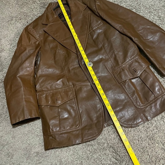 Vintage Japanese The Power leather coat blazer style by custom leathermaker S M - Picture 5 of 10